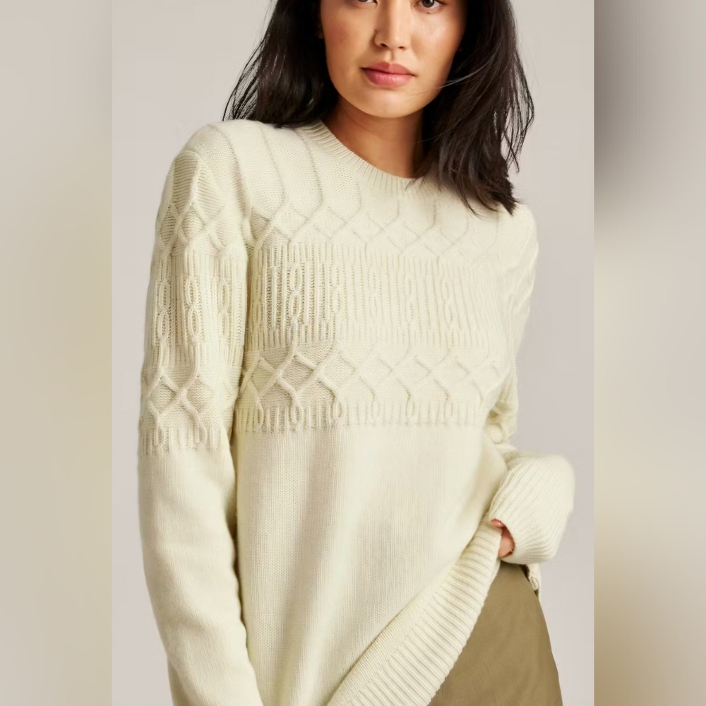 Bonobos UNISEX Cable Knit Sweater - Winter White